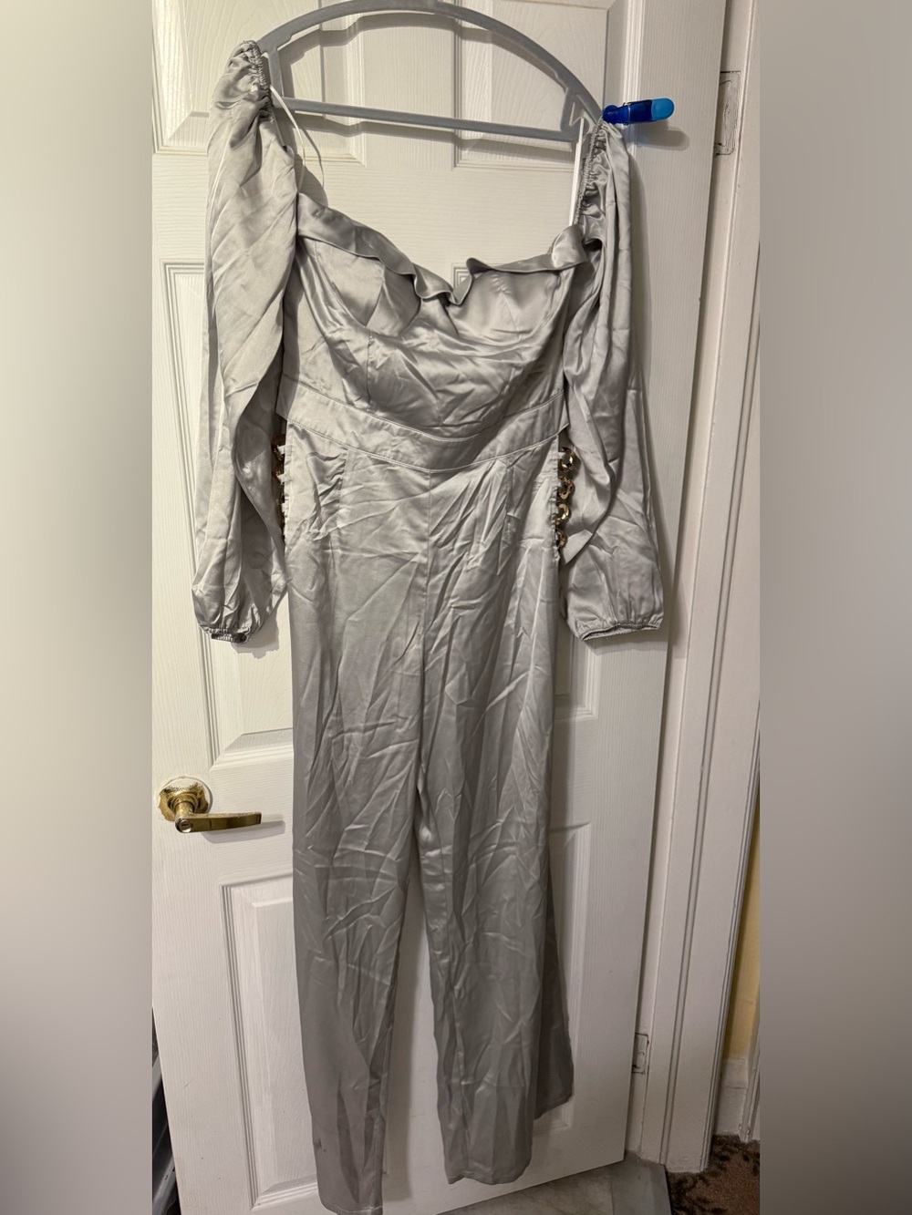 Good times USA silver satin jumpsuit Large